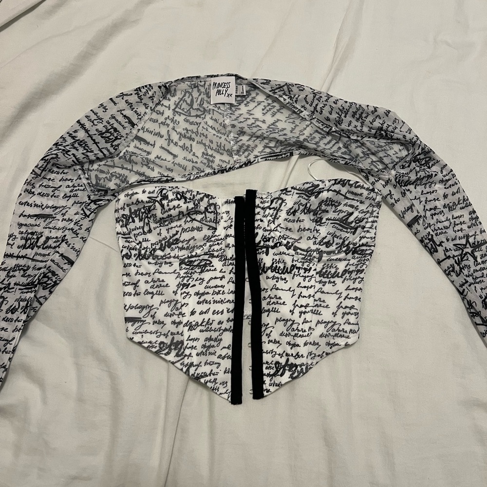 princess polly corset top with optional sleeves